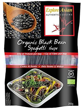 Explore Asian 100% Organic Gluten Free Black Bean Spaghetti 200g (Pack of 2)