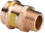 Viega, Manicotto Profipress G 2611 RG con SC-Contur AG 22 mm x 1 , per passaggio da tubo di acciaio tradizionale a sistema a pressare Contur 346188