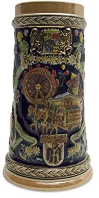E.H.G Beer Stein Oktoberfest Ferris Wheel German Towns Carnival Beer Mug | 1 Liter