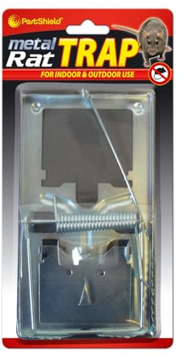 Pestshield Metal Rat Trap (1 Pack) | Classic Snap Trap To Catch Rats | Fast & Effective Rodent Killer for Indoor & Outdoor Pest Control