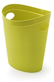 Addis 514805 Plastic Waste Paper Bathroom Bedroom Office Bin, 12 litre, Lime Green