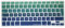 MiNGFi Deutsche QWERTZ Silikon Tastatur Schutz Abdeckung für MacBook Pro/Air (2008-2015) Modell A1278 A1286 A1369 A1398 A1425 A1466 A1502 EU/ISO Tastaturlayout - Grün zu Blau