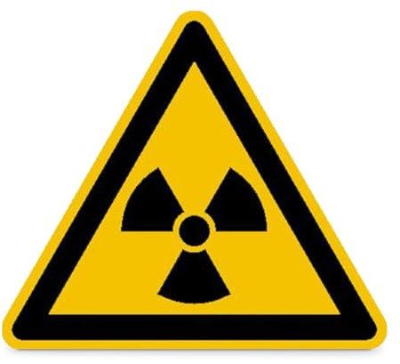 Betriebsausstattung24® Warnung vor radioaktiven Stoffen Warnschild, Alu geprägt, Größe 200 mm