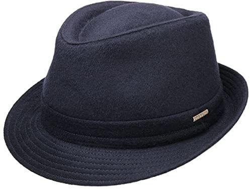 Stetson Benavides Trilby Wollhut Damen Herren Made in Italy Winter Hut Teflon-Beschichtung Herbst Winter blau 56 cm