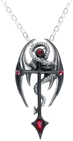 Alchemy Gothic Draconcross Unisex Halskette schwarz/silberfarben