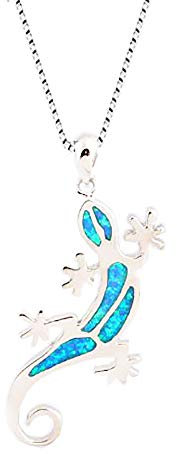 findout Mode 925 Silber Gecko Opal. Anhänger Halskette (F463)