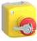 Schneider Electric - Harmony XAL - boite jaune arrêt urgen rouge - pouss tourn à clé - 1F+2O - Ø40 - XALK188G
