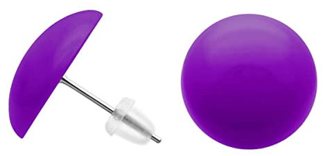 Soul-Cats Runde Ohrstecker, Durchmesser ca: 16 mm, Farbe: lila