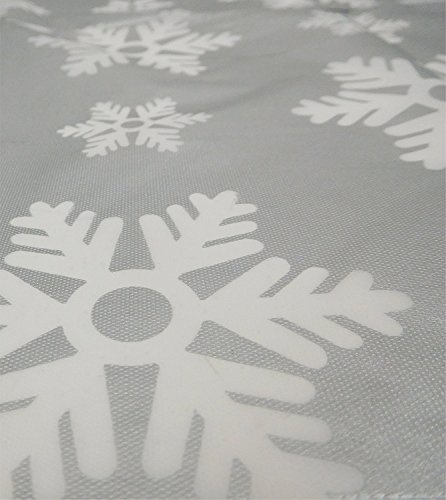 Christmas Table Cloth Silver Cloth With Snowflake Design 52 x 70