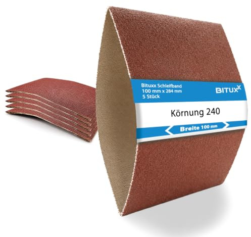 5x Schleifband Schleifpapier 240, 100x284mm zu Satiniermaschine Expansionswalzen