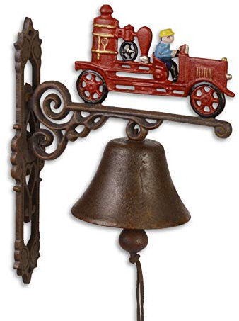 Decoratie Türglocke Wandglocke Gußeisen 2er Set antik Feuerwehr 34,5 cm