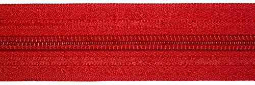 Jajasio Endlosreißverschluss mit Zipper 3mm (Nonlock), 5 Meter, Reißverschluss endlos Auswahl aus 40 Farben/Farbe: 69 – Tomatenrot