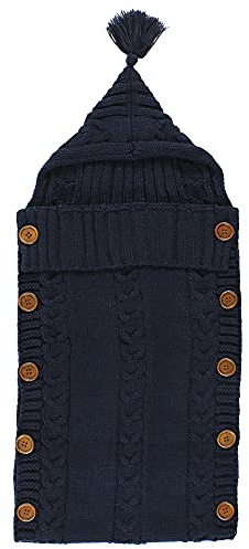 Hudson Baby Unisex Baby Knitted Baby Lounge Stroller Wrap Sack, Navy, One Size