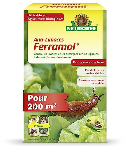 Neudorff Antilumache Ferramol – Contro lumache e lumache su Verdure, Fragole e Piante Ornamentali. Pellet per 200 m², 1 kg