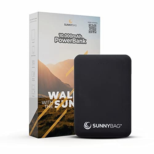 Sunnybag POWERBANK 10.000 mAh | Batteria perfetta per pannelli solari e celle | Con tecnologia OPF per ricarica e scarica simultanea | Batteria esterna di alta qualità con ingresso tipo C e uscita USB
