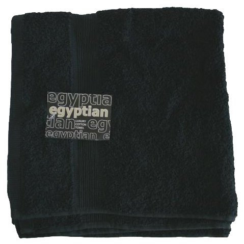 Schwarzes Bade-Dusch-Saunatuch Just Married 100% Egyptian Cotton