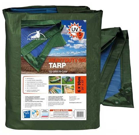Rainexo Abdeckplane Extrem Stark, grün/blau, 6x10m