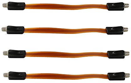 com-four® 4x SAT-Kabel extrem flache Fensterdurchführung, flexible 17,5 cm | Standard Koaxial-Kabel - F-Buchse - Fenster-Adapter für SAT - DVB-T in HD-Qualität
