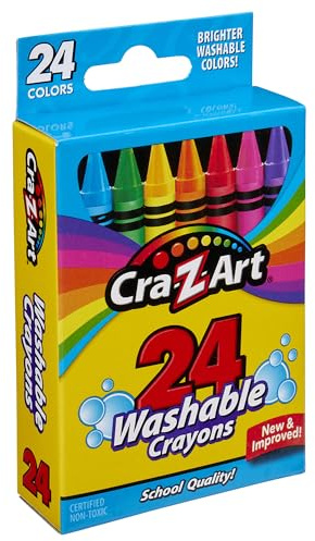 Cra-Z-Art Washable Crayons, 24 Count, for Kids Back to School Supply List Essential