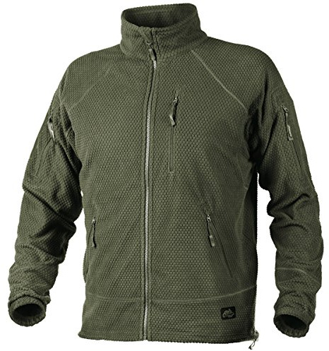 Helikon Men's Alpha Tactical Jacket Grid Fleece Olive Green, olive green, L