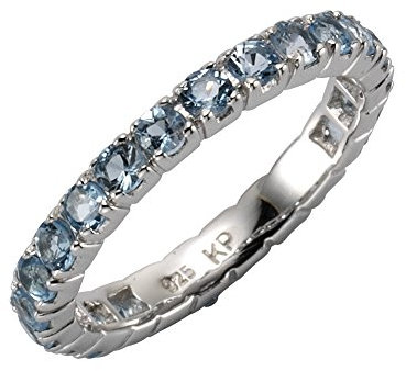 Zeeme Gemstones Damen Ring 925/- Sterling Silber Glänzend Blautopas beh. weiß 283270004-1