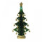 Deko-Tannenbaum mit Christbaum-Kugeln, drehbar, Holz, handbemalt im Kunsthandwerks-Stil, 30cm