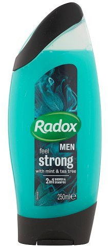 Radox Invigorating Mint and Tea Tree 2-in-1 Shower Gel and Shampoo for Men, 250ml