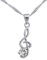 Hanessa Damen-Schmuck Silber Halskette mit Notenschlüssel-Anhänger Musik-Freunde Violinen-Schlüssel Platiniert Geschenk zu Weihnachten für die Frau/Freundin
