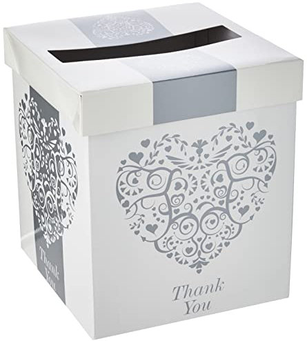 Neviti Vintage Romance Briefkasten, Papier, Silber, 21 x 21 x 25 cm
