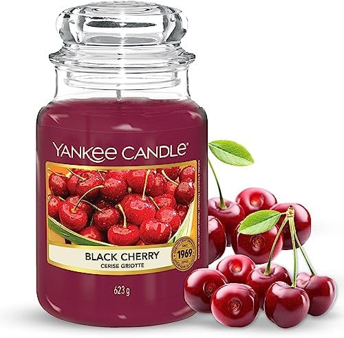 Yankee Candle Scented Candle | Black Cherry Large Jar | Long Burning Candles: up to 150 Hours | Perfect Mothers Day and Easter Gifts for Women