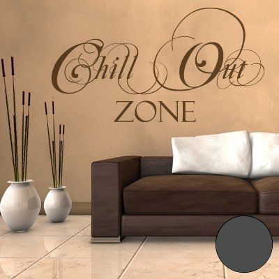 A525 Wandtattoo Chill Out Zone 111cm x 60cm anthrazit (erh. in 40 Farben und 2 Größen)
