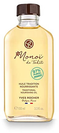 Yves Rocher, Monoi de Tahiti, olio corpo, 100 mlTrattamento per pelle e capelli al profumo esotico di fiori di Tiarè (Test ecologico:molto buono).
