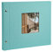 goldbuch 26507 Schraubalbum mit Fensterausschnitt, Bella Vista Trend, 30 x 25 cm, Fotoalbum mit 40 schwarze Seiten mit Pergamin-Trennblättern, Album erweiterbar, Fotobuch aus Leinen, Aqua