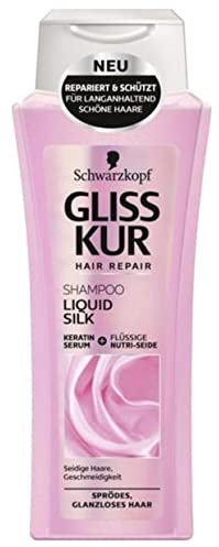 6 x Gliss-Kur Shampoo LIquid Silk Gloss für sprödes, glanzloses Haar - 250 ml
