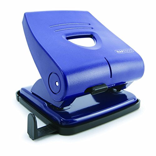 Rapesco PF827PL2 Perforadora de 2 Agujeros 827-P, Capacidad para 30 Hojas, Azul