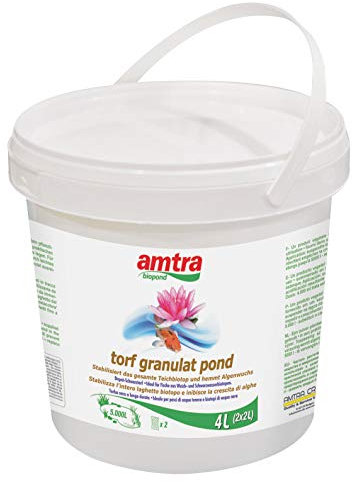 Amtra BIOPOND TORFGRANULAT - Torba in granuli antialghe Naturale per Il laghetto, Formato 4 Litri