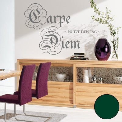 Klebesüchtig A275 Wandtattoo Carpe Diem 88cm x 60cm dunkelgrün Dekoration - Bad - Wohnzimmer - Aufkleber - Wandsticker
