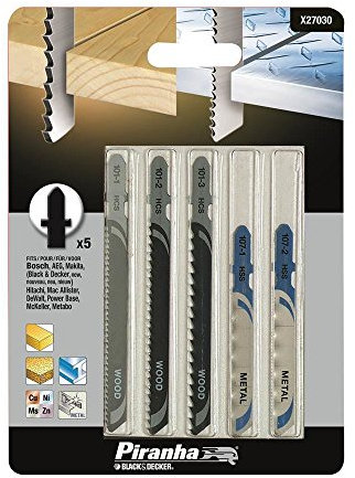 Black & Decker – Blade Saw Jigsaw Wood and Metal Assortment 5PZ X27030 Piranha