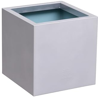 Primrose Zinc Galvanised Silver Cube Planter Pot 30cm (11.8in)