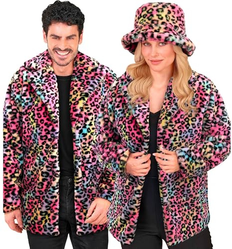 W WIDMANN MILANO Party Fashion - Veste en fausse fourrure pour femmes et hommes, veste en peluche, costume, tenue de fête pour le carnaval et les festivals
