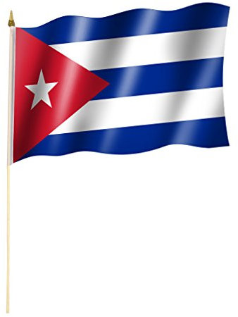 Stockflagge/Stockfahne KUBA/CUBA Flagge/Fahne ca. 30 x 45 cm mit ca. 60cm Stab/Stock