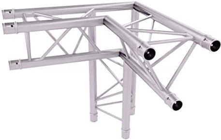 Alu System Trussing AST, Traverse 3 Punkt, Deko Truss, 3 Wege Eck 90°, Spitzen unten, linke Seite