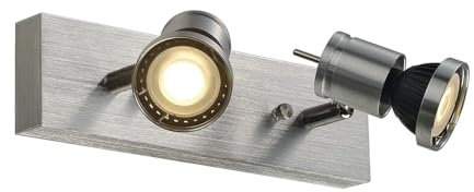 SLV Surface-Mounted Wall and Ceiling Light ASTO 2 / Internal Ceiling and Wall Illumination, Surface-Mounted Light, Wall-Mounted Light, Ceiling spot / GU10 75W Aluminium