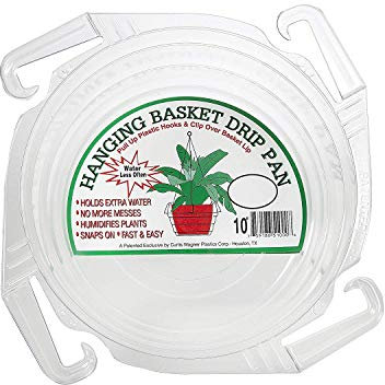 Curtis Wagner Plastics Corp. Curtis Wagner 10 Clear Hanging Basket Drip Pan Saucer (10-Pack), Vinyl, 10 Inch-10 Pack
