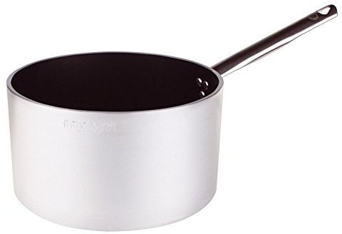 Pentole Agnelli ALSA2105S28 Linea Alluminio 5mm Platinum Casseruola Alta con 1 Manico, 28 cm, Acciaio, Argento