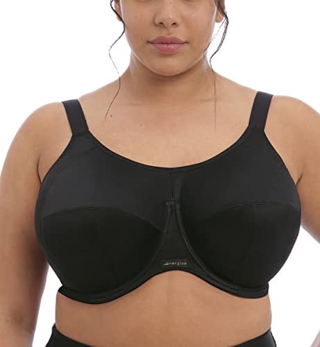 Elomi womens Full Coverage Sport Sports Bra, Black, 42FF