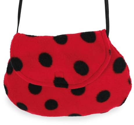 KarnevalsTeufel.de Fleecetasche, Verschiedene Designs, Umhängetasche, Tier-Prints, Accessoire, Ergänzung zu Ihrem Kostüm, Handtasche, Tasche, große Auswahl (Marienkäfer)