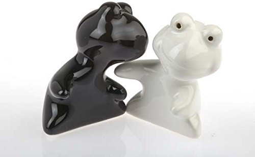 Hochzeitsdekoration, Gastgeschenke, Tischdekoration, Salzstreuer im Frosch Design in schwarz/weiß, die ungewöhnlichsten Salzstreuer