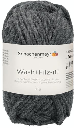 Schachenmayr Wash+Filz-it! 9812942-00020 charcoal Handstrickgarn, Filzgarn, Schurwolle