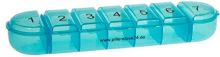 VANLO Wochen Pillendose 7 Tage - beschriftet 1-7, Pillenbox, Tablettendose, Medikamentendose